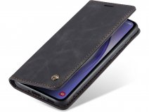 CaseMania Vintage Slim Bookcase Zwart - Samsung Galaxy A18 hoesje