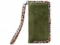 Mobilize 2in1 Magnet Zipper Case Green Leopard - Samsung Galaxy A22 4G hoesje