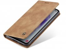 CaseMania Vintage Slim Bookcase Cognac - Samsung Galaxy A27 hoesje
