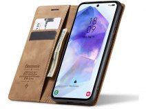 CaseMania Vintage Slim Bookcase Cognac - Samsung Galaxy A27 hoesje