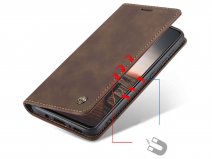 CaseMe Vintage BookCase Bruin - Samsung Galaxy A31 hoesje