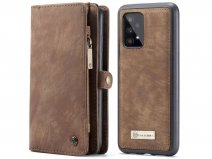 CaseMe 2in1 Wallet Ritsvak Case Bruin - Samsung Galaxy A33 5G Hoesje