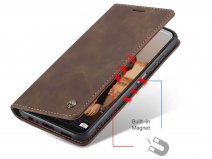 CaseMe Vintage BookCase Bruin - Samsung Galaxy A33 hoesje