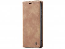 CaseMe Vintage BookCase Tan - Samsung Galaxy A33 hoesje