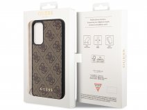 Guess Monogram Charm Case Bruin - Samsung Galaxy A34 hoesje