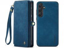 CaseMania 2in1 Wallet Ritsvak Case Donkerblauw - Samsung Galaxy A36 Hoesje