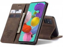 CaseMe Vintage BookCase Bruin - Samsung Galaxy A51 hoesje