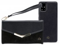 Mobilize Elegant Magnet Clutch Black Velvet - Samsung Galaxy A51 Hoesje