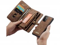 CaseMe 2in1 Wallet Ritsvak Case Bruin - Samsung Galaxy A52/A52s Hoesje