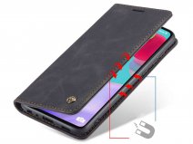 CaseMe Vintage BookCase Zwart - Samsung Galaxy A52/A52s hoesje