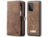 CaseMe 2in1 Wallet Ritsvak Case Bruin - Samsung Galaxy A53 Hoesje