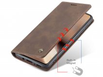 CaseMe Vintage BookCase Bruin - Samsung Galaxy A53 hoesje
