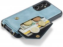 CaseMania Crossbody Wallet Case Aqua - Samsung Galaxy A54 hoesje met koord