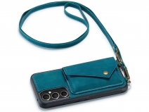 CaseMania Crossbody Wallet Case Groen - Samsung Galaxy A54 hoesje met koord