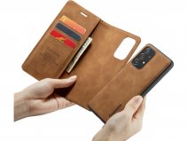 CaseMania 2in1 Magnetic Bookcase Cognac - Samsung Galaxy A54 Hoesje