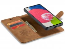 CaseMania 2in1 Magnetic Bookcase Cognac - Samsung Galaxy A54 Hoesje