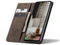 CaseMania Vintage Slim Bookcase Donkerbruin - Samsung Galaxy A54 hoesje