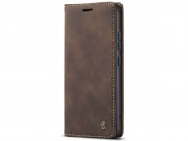 CaseMania Vintage Slim Bookcase Donkerbruin - Samsung Galaxy A54 hoesje