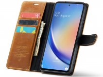 CaseMania Vintage Leather Case Cognac - Samsung Galaxy A54 hoesje