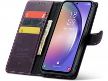 CaseMania Vintage Leather Case Paars - Samsung Galaxy A54 hoesje