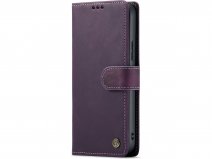 CaseMania Vintage Leather Case Paars - Samsung Galaxy A54 hoesje