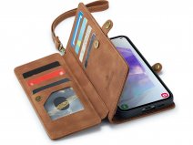 CaseMania 2in1 Wallet Ritsvak Case Cognac - Samsung Galaxy A56 Hoesje