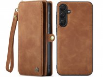 CaseMania 2in1 Wallet Ritsvak Case Cognac - Samsung Galaxy A56 Hoesje