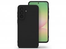 CaseMania Silicon Microfiber Case Zwart - Samsung Galaxy A57 hoesje