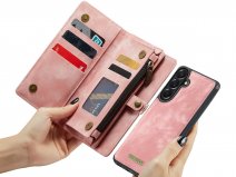 Solidenz 2in1 Wallet Ritsvak Case Roze - Samsung Galaxy A57 Hoesje