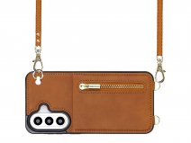 Solidenz Crossbody Wallet Case met Koord - Samsung Galaxy A57 Hoesje Cognac