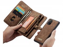 CaseMe 2in1 Wallet Ritsvak Case Bruin - Samsung Galaxy A71 Hoesje