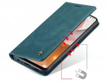 CaseMe Vintage BookCase Blauw - Samsung Galaxy A72 hoesje