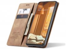CaseMe Vintage BookCase Tan - Samsung Galaxy A73 hoesje