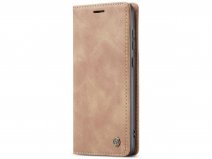 CaseMe Vintage BookCase Tan - Samsung Galaxy A73 hoesje