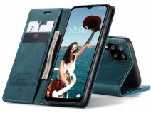 CaseMe Vintage BookCase Blauw - Samsung Galaxy M12 hoesje