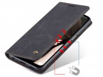 CaseMe Vintage BookCase Zwart - Samsung Galaxy M12 hoesje