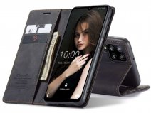 CaseMe Vintage BookCase Zwart - Samsung Galaxy M12 hoesje