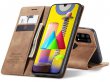 CaseMe Vintage BookCase Tan - Samsung Galaxy M31 hoesje