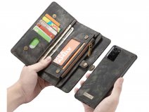 CaseMe 2in1 Wallet Ritsvak Case Zwart - Samsung Galaxy Note 20 Hoesje