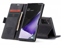 CaseMe Vintage BookCase Zwart - Samsung Galaxy Note 20 hoesje