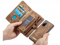 CaseMe 2in1 Wallet Ritsvak Case Bruin - Samsung Galaxy S20 FE Hoesje