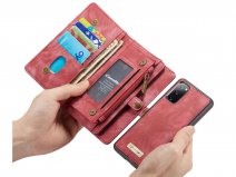 CaseMe 2in1 Wallet Ritsvak Case Rood - Samsung Galaxy S20 FE Hoesje