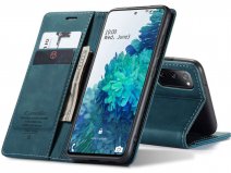 CaseMe Vintage BookCase Blauw - Samsung Galaxy S20 FE hoesje