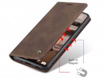 CaseMe Vintage BookCase Bruin - Samsung Galaxy S20 FE hoesje
