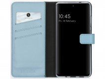 Selencia Leren Booktype Case Blauw - Samsung Galaxy S20 FE hoesje