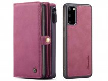 CaseMe Multi Wallet Ritsvak Case Rood - Samsung Galaxy S20 Hoesje