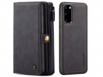 CaseMe Multi Wallet Ritsvak Case Zwart - Samsung Galaxy S20 Hoesje