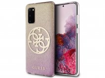 Guess 4G Glitter TPU Case Gold Pink - Samsung Galaxy S20 hoesje