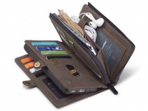 CaseMe Multi Wallet Ritsvak Case Bruin - Samsung Galaxy S20 Plus Hoesje
