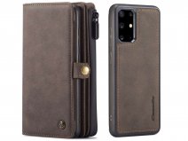 CaseMe Multi Wallet Ritsvak Case Bruin - Samsung Galaxy S20 Plus Hoesje